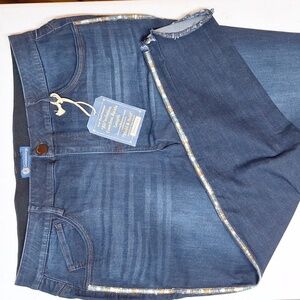 NEW! Democracy Jeweled Tuxedo Striped "Ab"solution Freedom Ankle Dark Wash Jeans